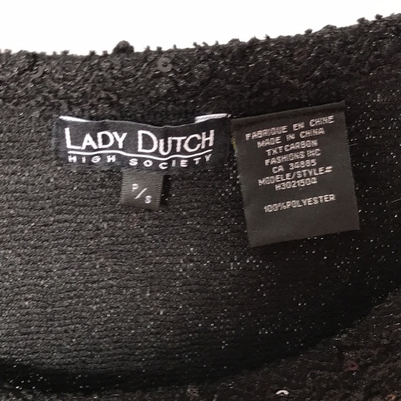 Lady Dutch sequinned scoop neck short sleeve top - Picture 2 of 5